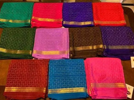 100Grm Thickness Pure South Silk Saree