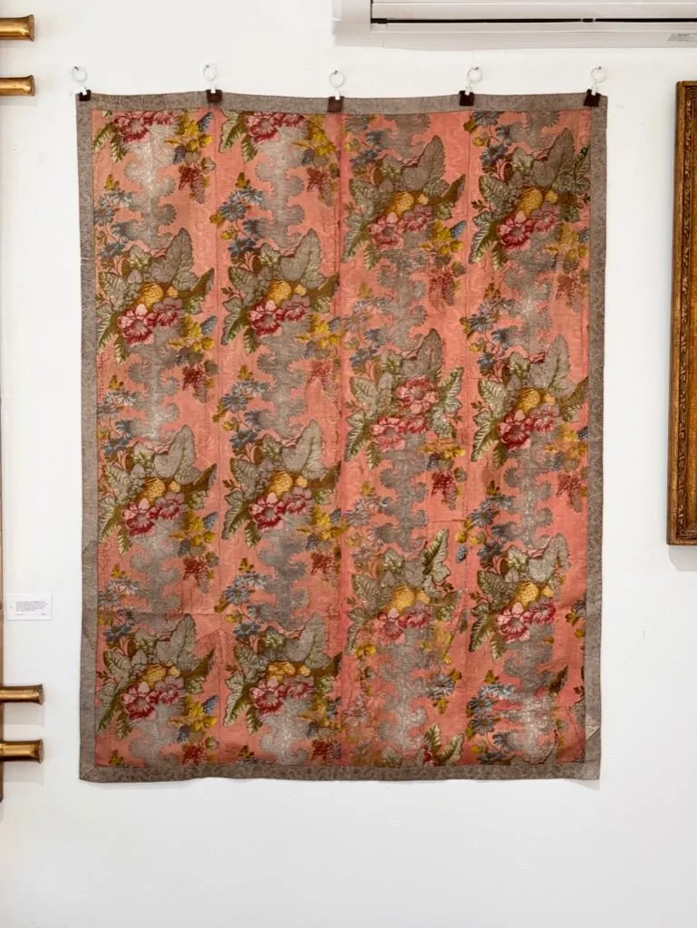 18th Century Italian silk and metallic thread brocade panel
