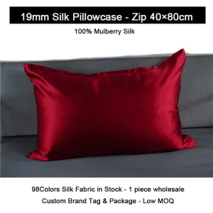 19 Momme Silk Pillowcase - Hidden zip - 40×80cm - custom and wholesale