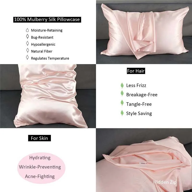 19 Momme Silk Pillowcase - Hidden zip - 40×80cm - custom and wholesale