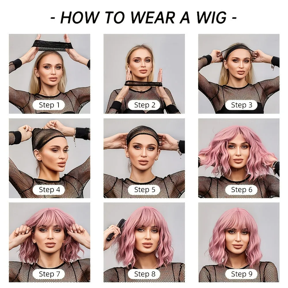 26 Chic Gradient Wig with Bangs - Soft Loose Waves, Heat Resistant Synthetic Hair, Vibrant Color Blend - Perfect for Party & Daily Glam