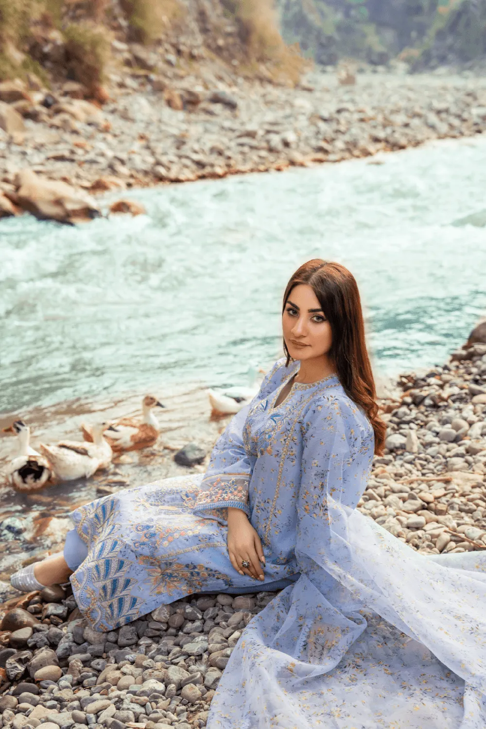 3PC Stitched | Embroidered Raw Silk Suit