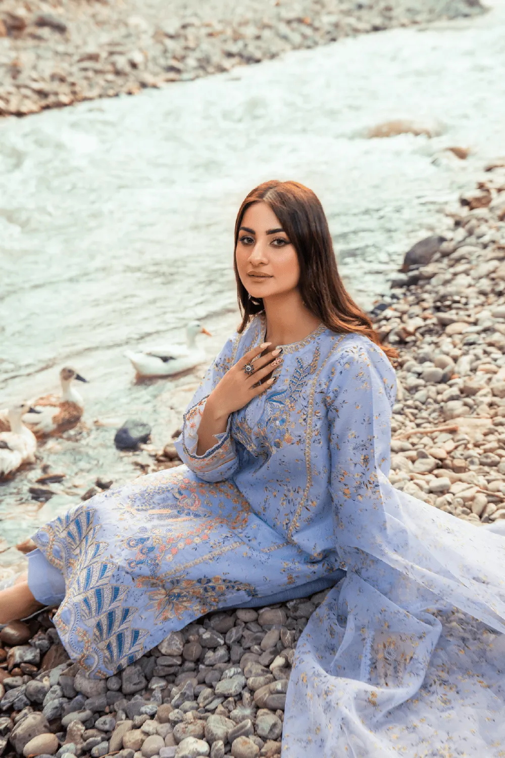 3PC Stitched | Embroidered Raw Silk Suit