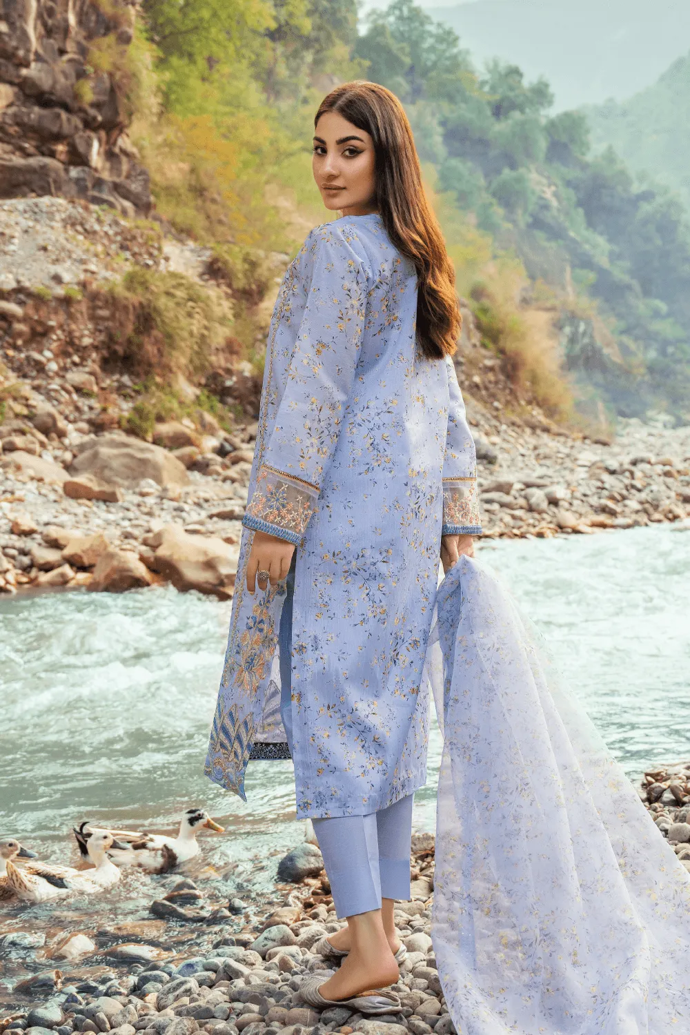 3PC Stitched | Embroidered Raw Silk Suit