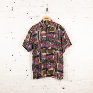 90s Silk Pattern Shit - Purple - L