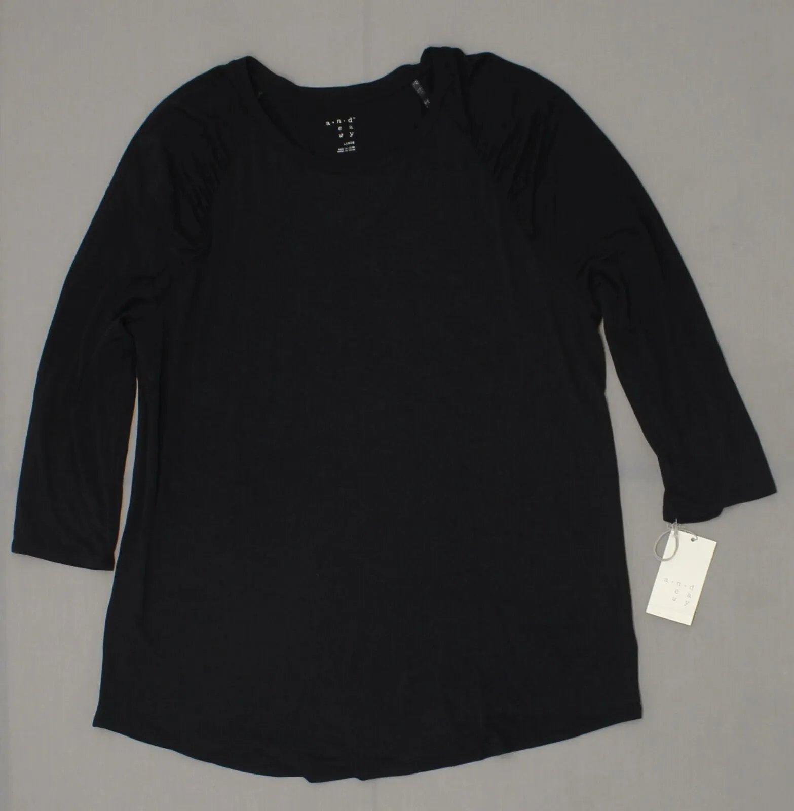 A New Day Women's 3/4 Sleeve Ruched Tunic Top T-Shirt