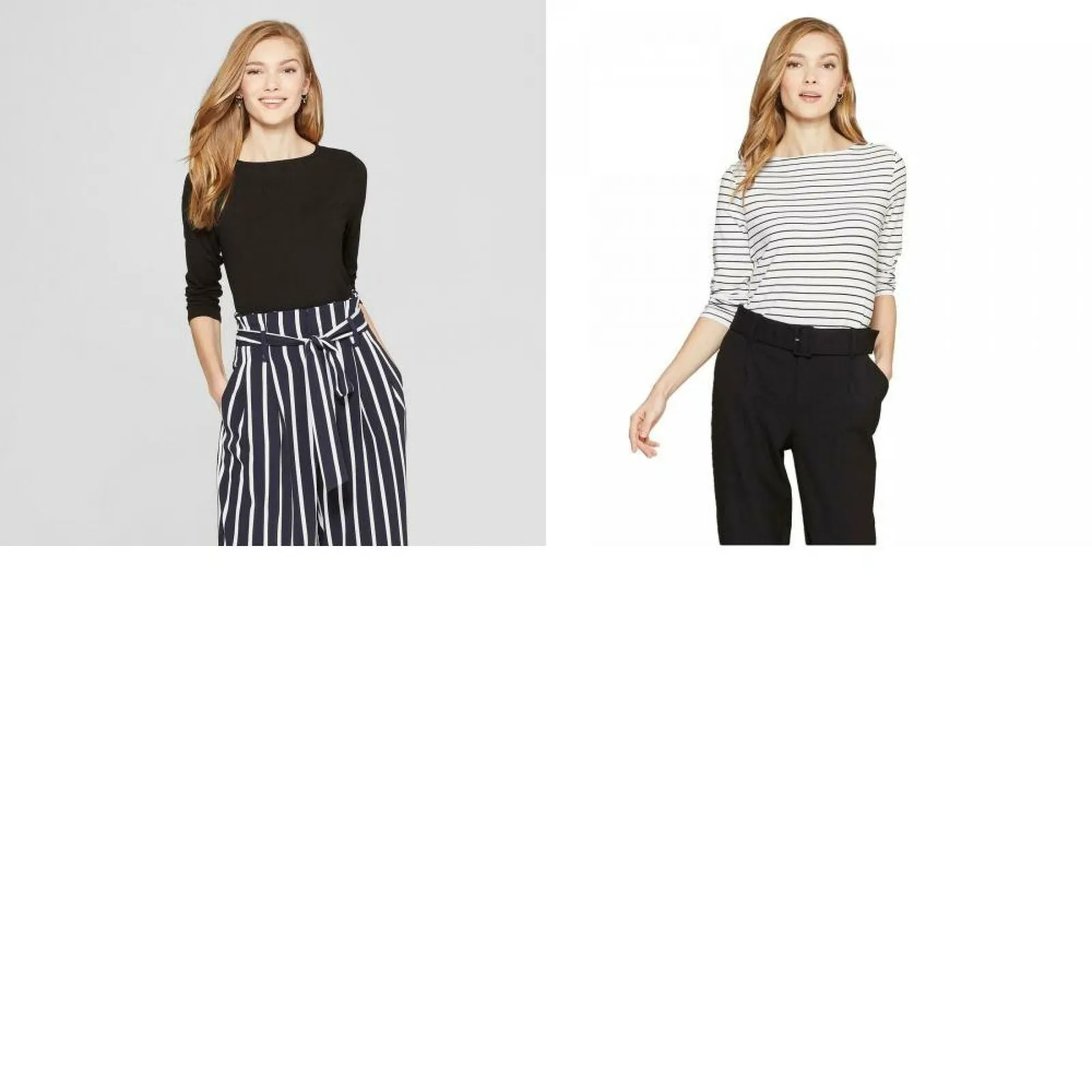 A New Day Women's Stretch 3/4 Sleeve Clean Boat Neck T-Shirt