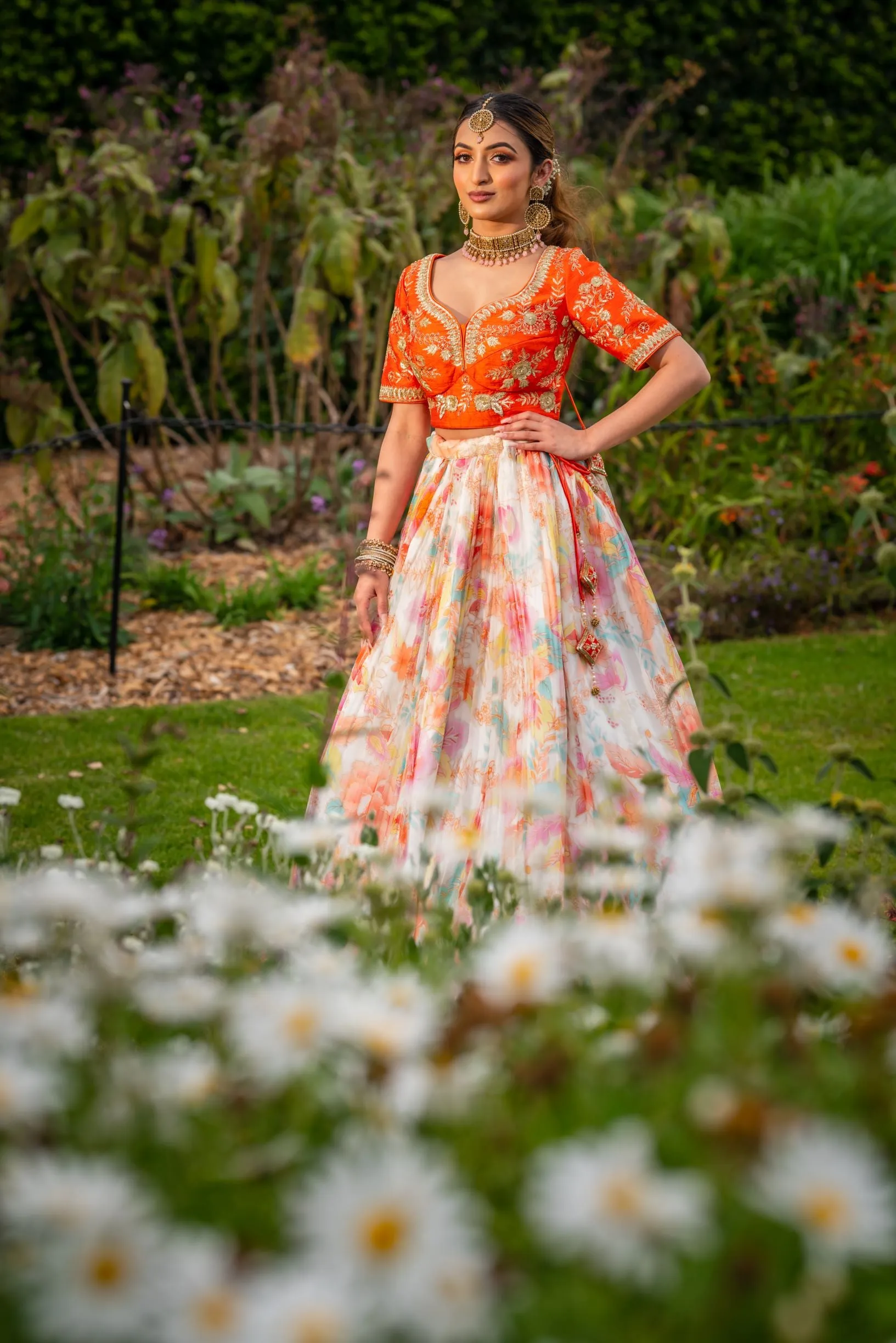 Adorning Partywear Designer Floral Lehenga Choli