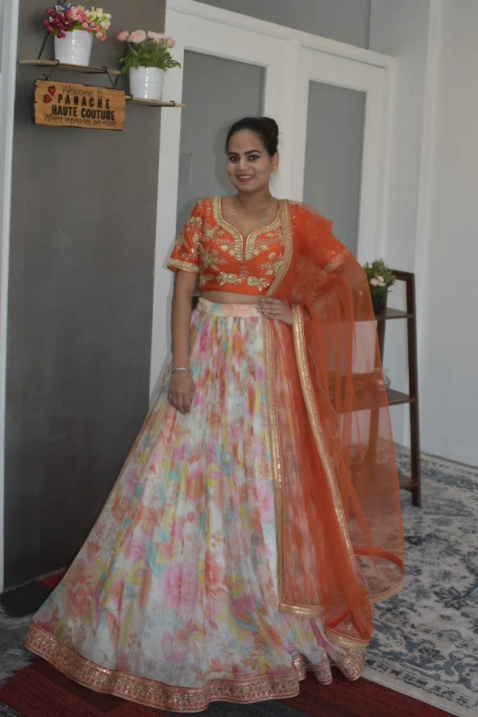 Adorning Partywear Designer Floral Lehenga Choli