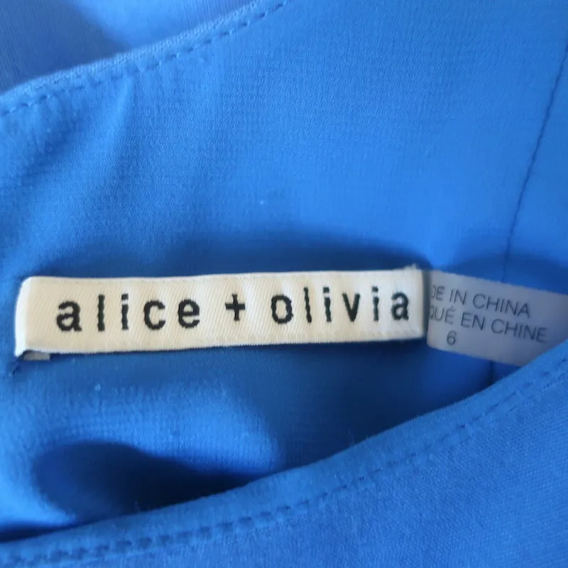 Alice   Olivia Sleeveless Mini Skater Dress Blue Size 6