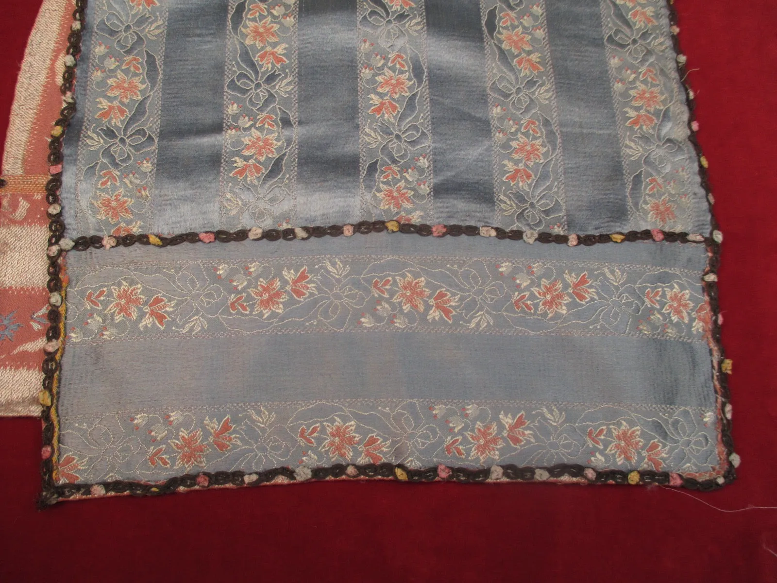 Antique Victorian Silk Damask table runner