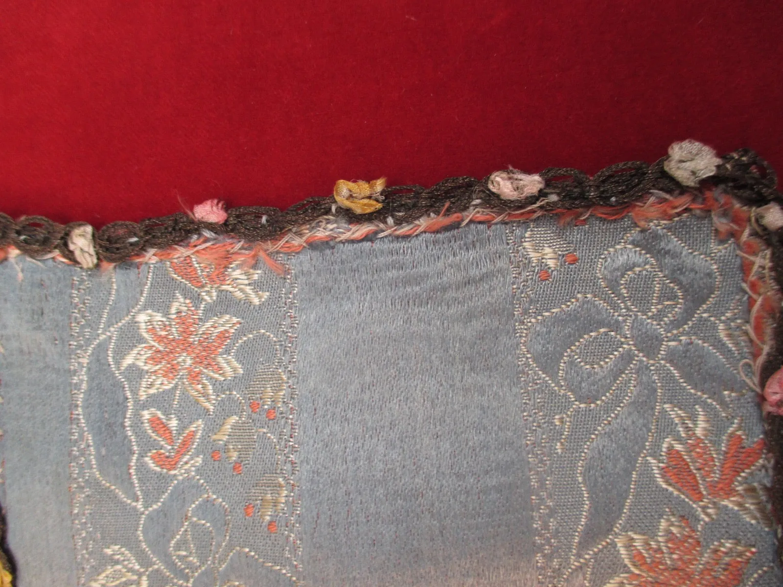 Antique Victorian Silk Damask table runner
