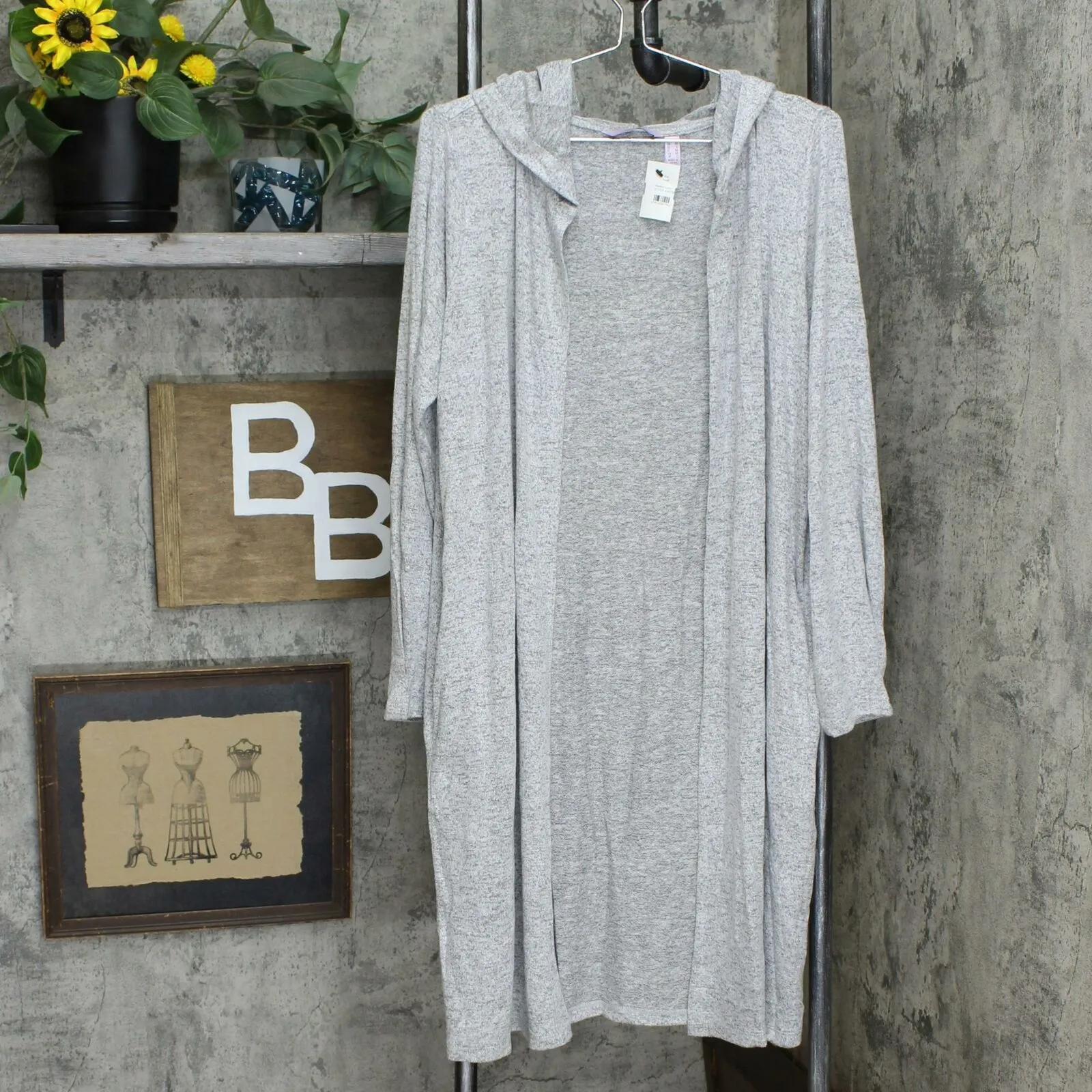 AnyBody Women's Brushed Hacci Knit Wrap Duster Cardigan