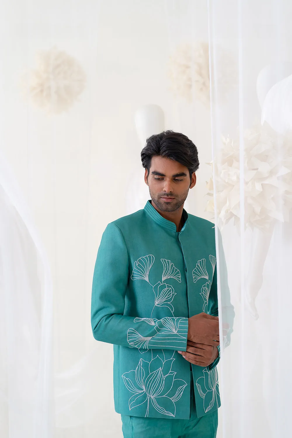 Aqua Flora Jodhpuri Set