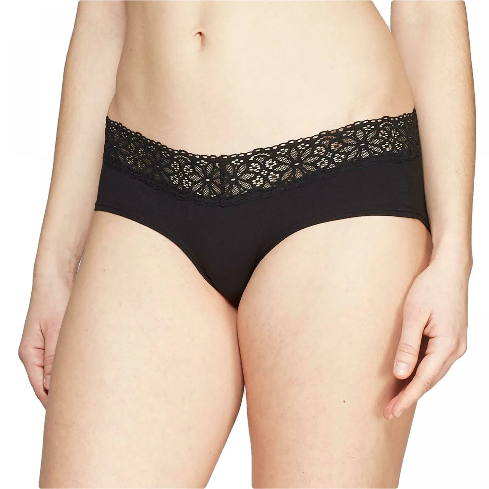 Auden Women's Cotton Hipster With Lace Waistband