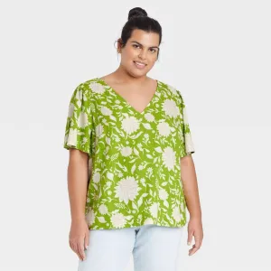 Ava & Viv Women's Plus Size Short Sleeve Blouse
