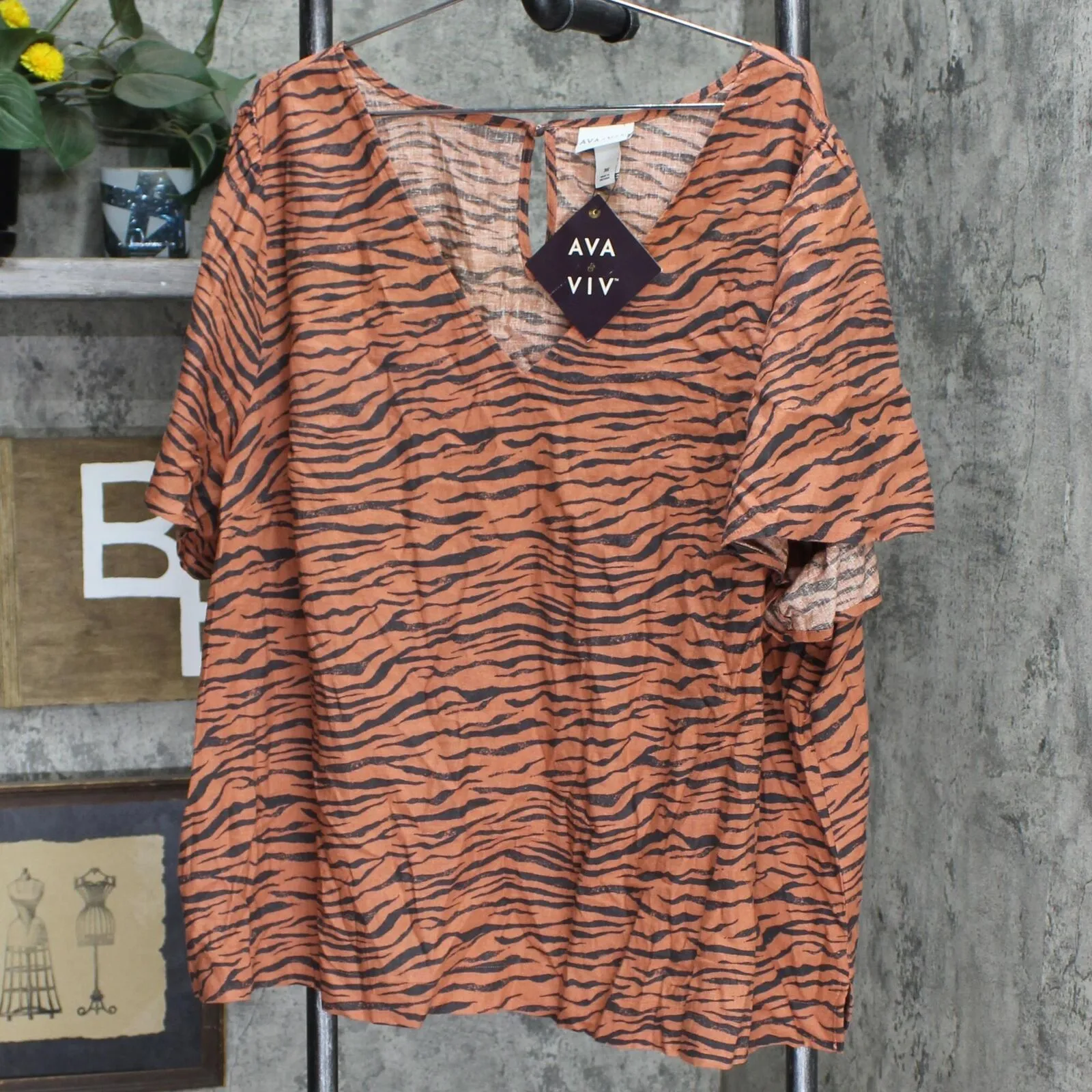 Ava & Viv Women's Plus Size Short Sleeve Blouse