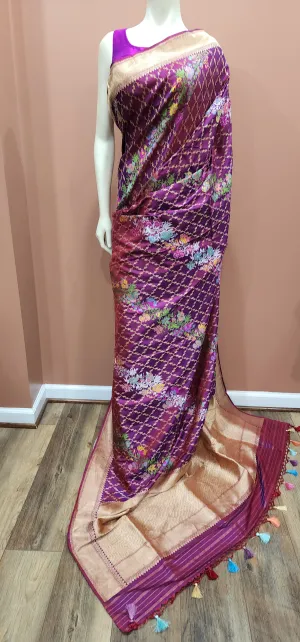 Banaras Kadwa Jangla Meenakari Saree.