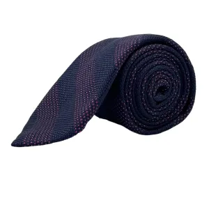 BARNEYS NEW YORK Diagonal Striped Silk Tie - Navy & Pink