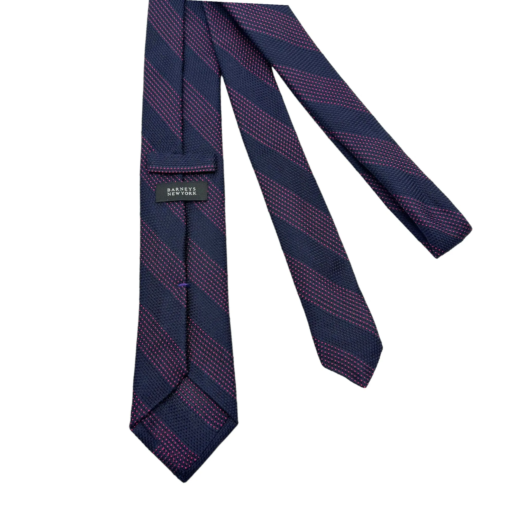 BARNEYS NEW YORK Diagonal Striped Silk Tie - Navy & Pink