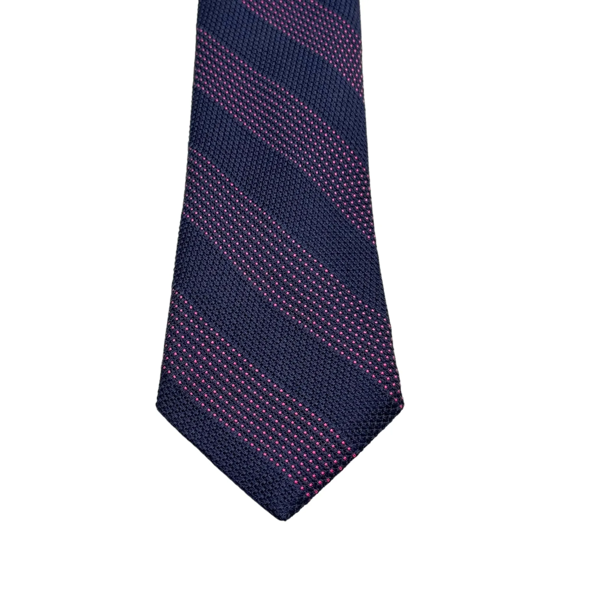 BARNEYS NEW YORK Diagonal Striped Silk Tie - Navy & Pink