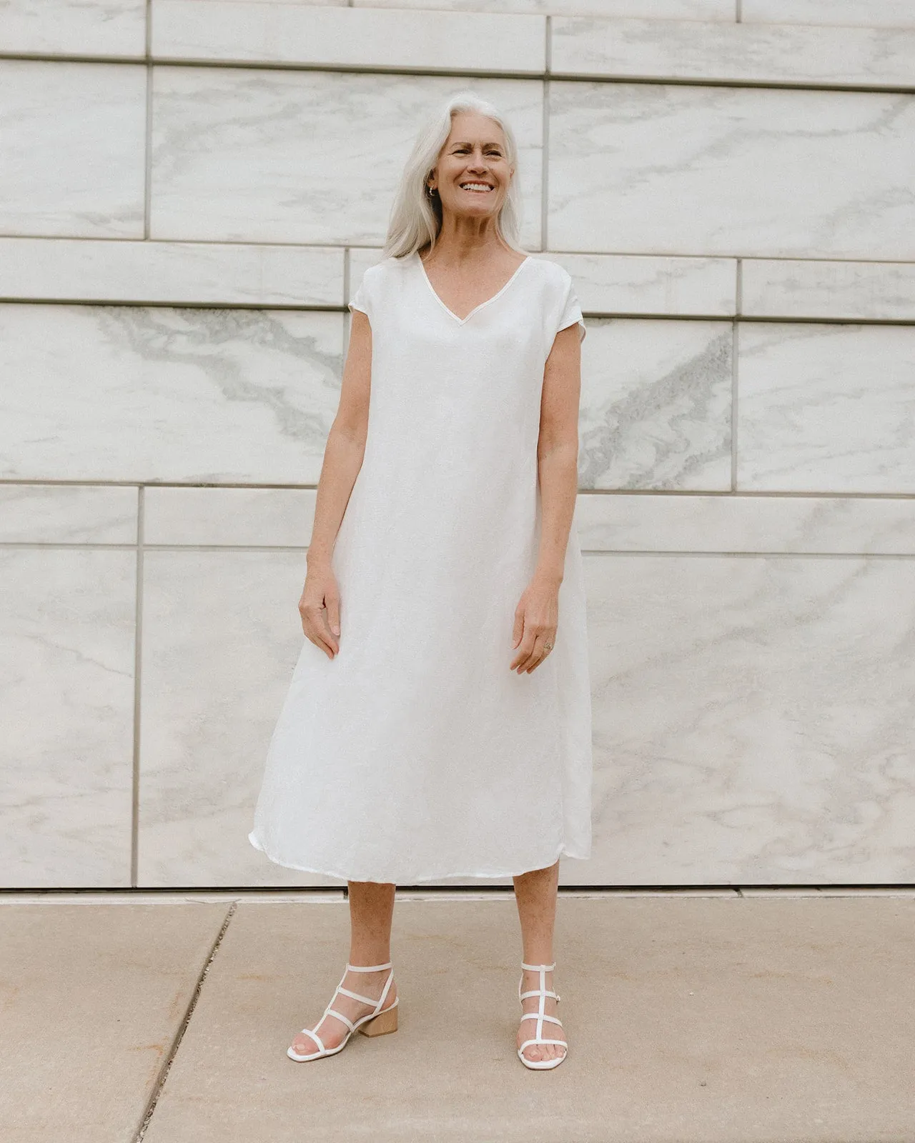 Biane Reversible Linen Blend Dress - Off-White