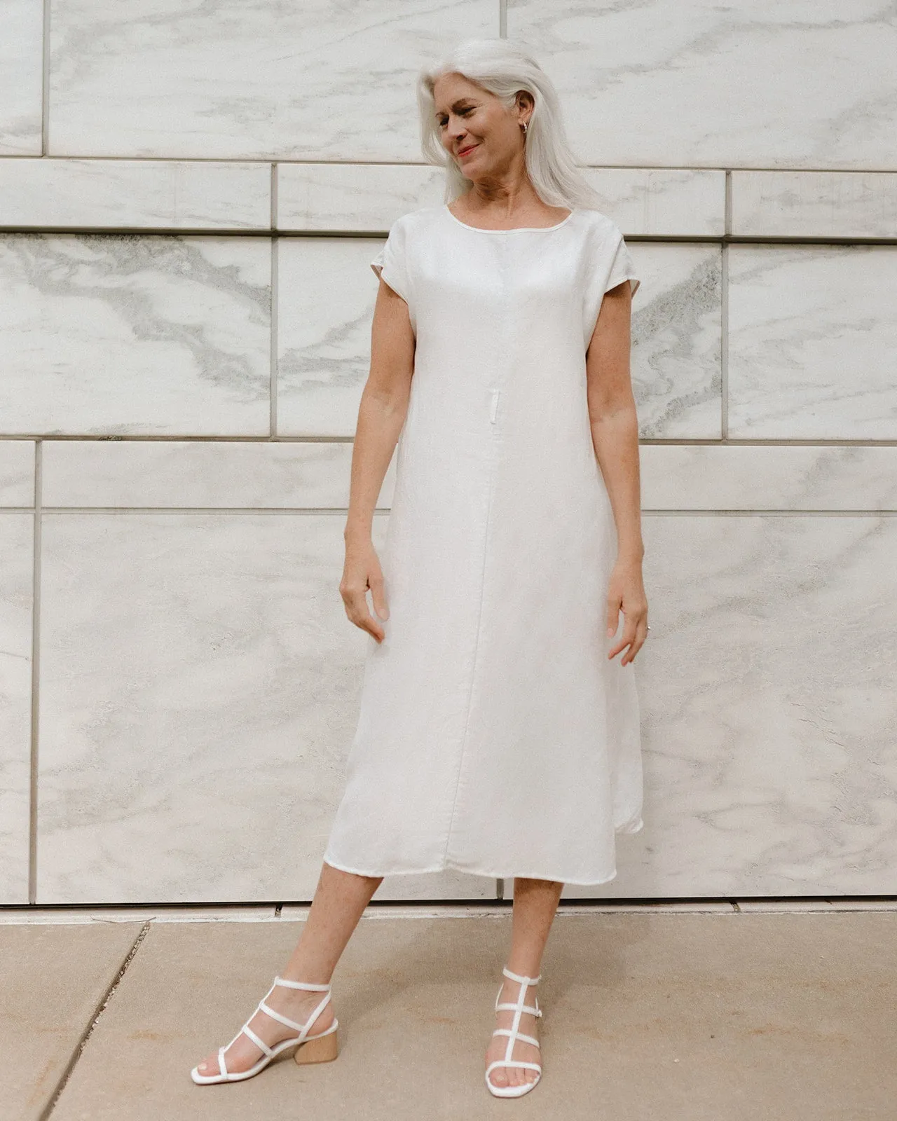 Biane Reversible Linen Blend Dress - Off-White