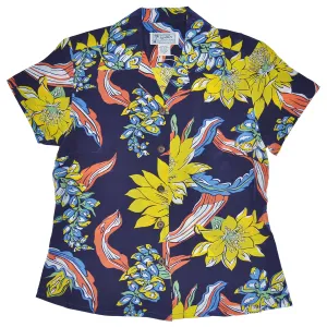 Big Floral (Women's Shirt) - Navy