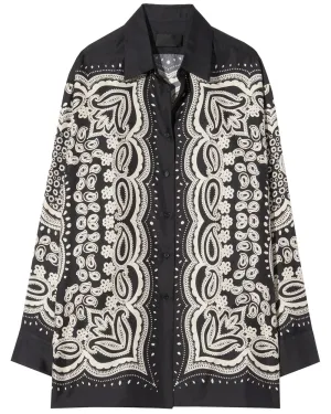 Black and Ivory Printed Alfie Shirt