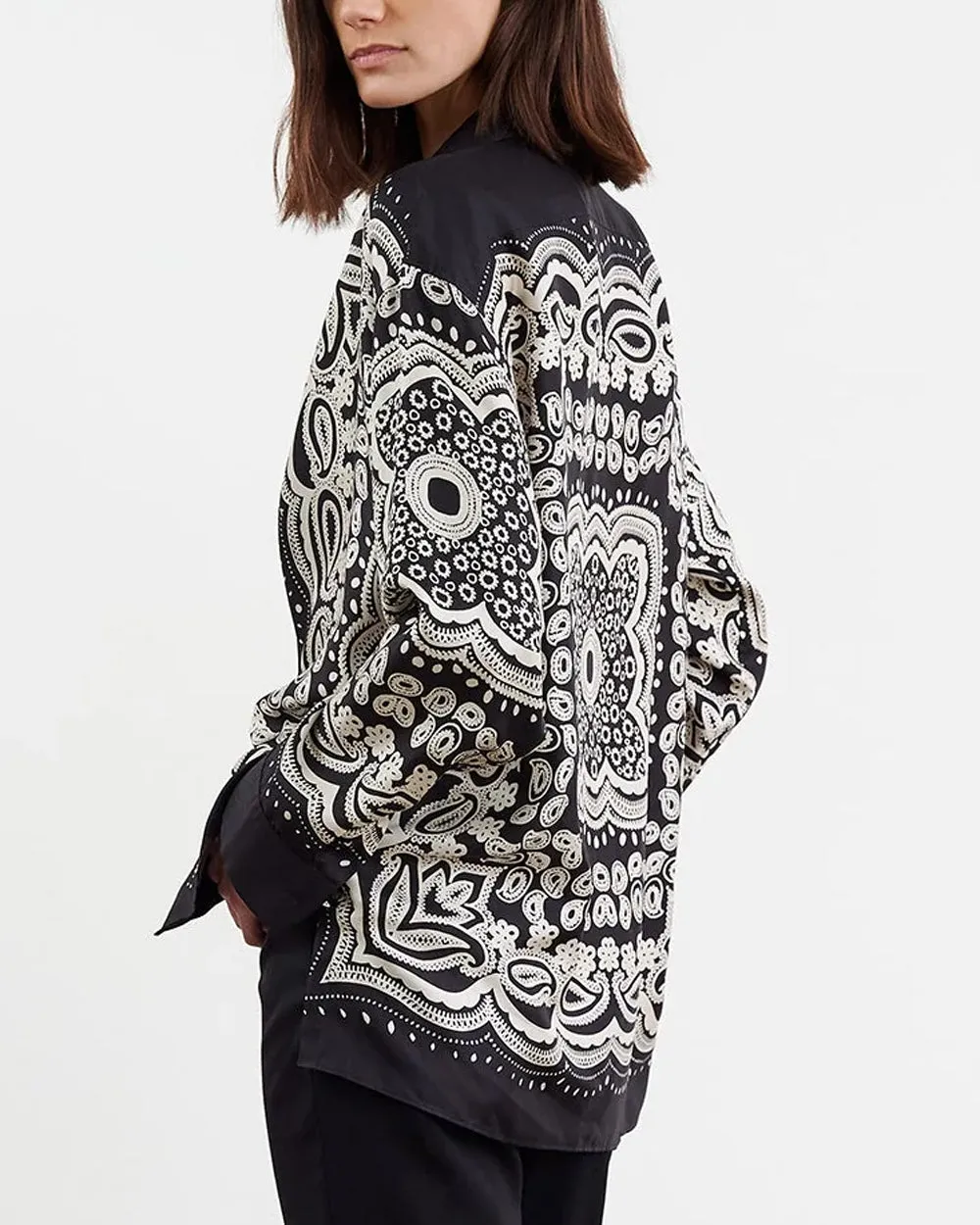 Black and Ivory Printed Alfie Shirt
