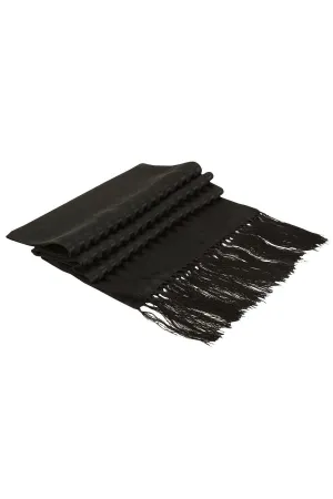 Black Striped Silk Tuxedo Scarf