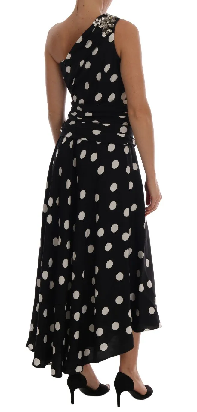 Black White SARTORIA Silk Crystal Dress
