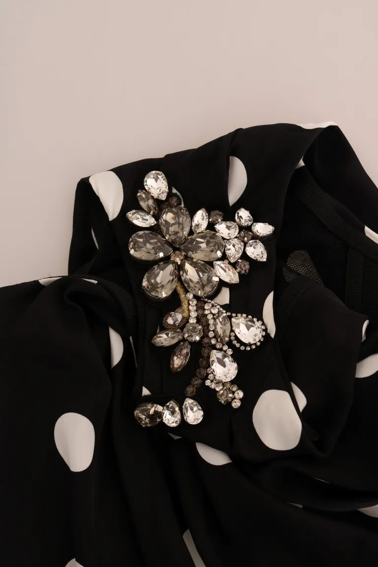 Black White SARTORIA Silk Crystal Dress