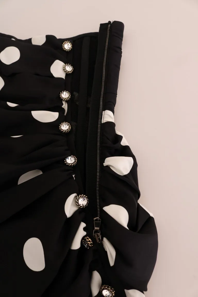 Black White SARTORIA Silk Crystal Dress
