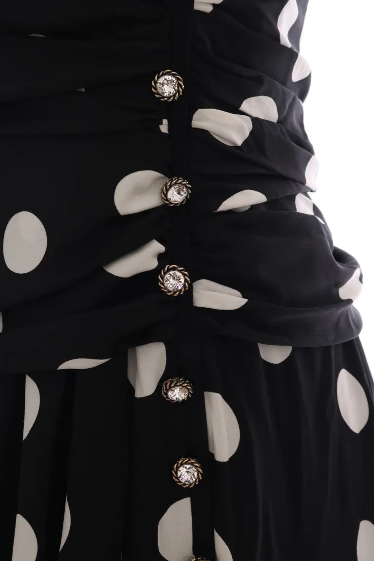 Black White SARTORIA Silk Crystal Dress