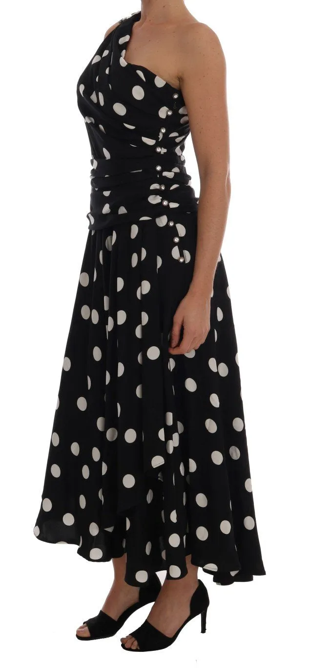 Black White SARTORIA Silk Crystal Dress