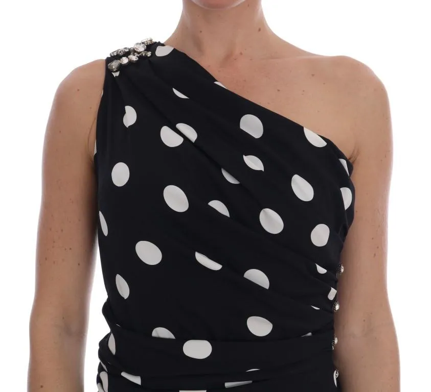 Black White SARTORIA Silk Crystal Dress