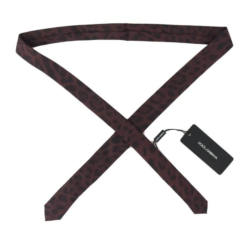 Brown Silk Black Dotted Slim Tie