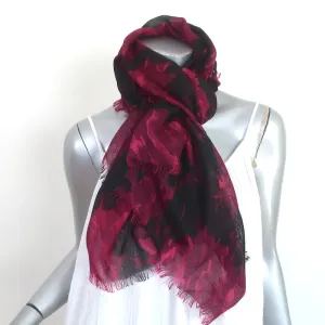 Burberry Oversize Check Gauze Shawl Scarf Magenta/Black