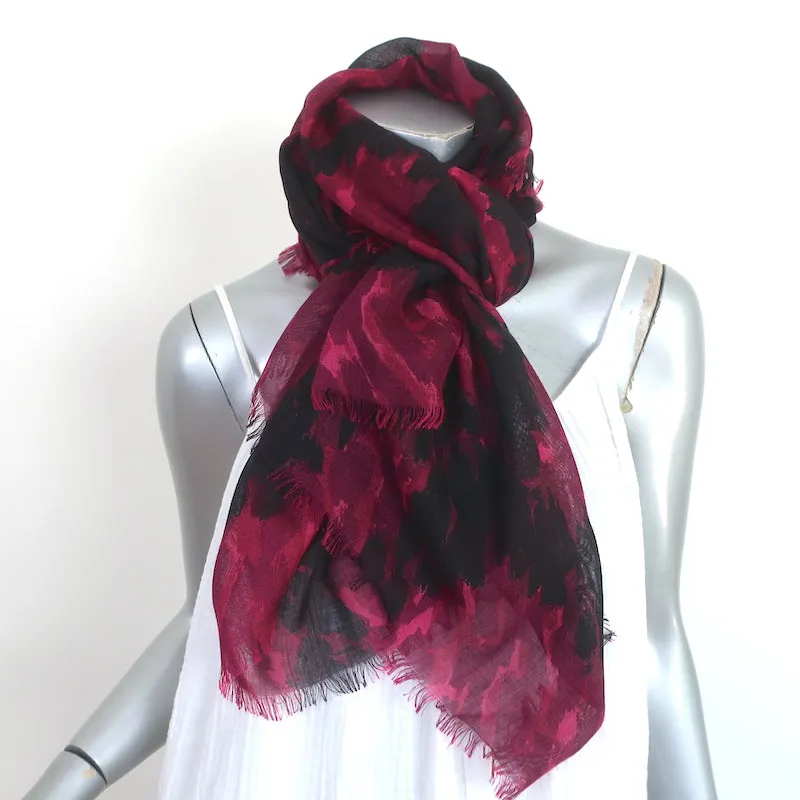 Burberry Oversize Check Gauze Shawl Scarf Magenta/Black
