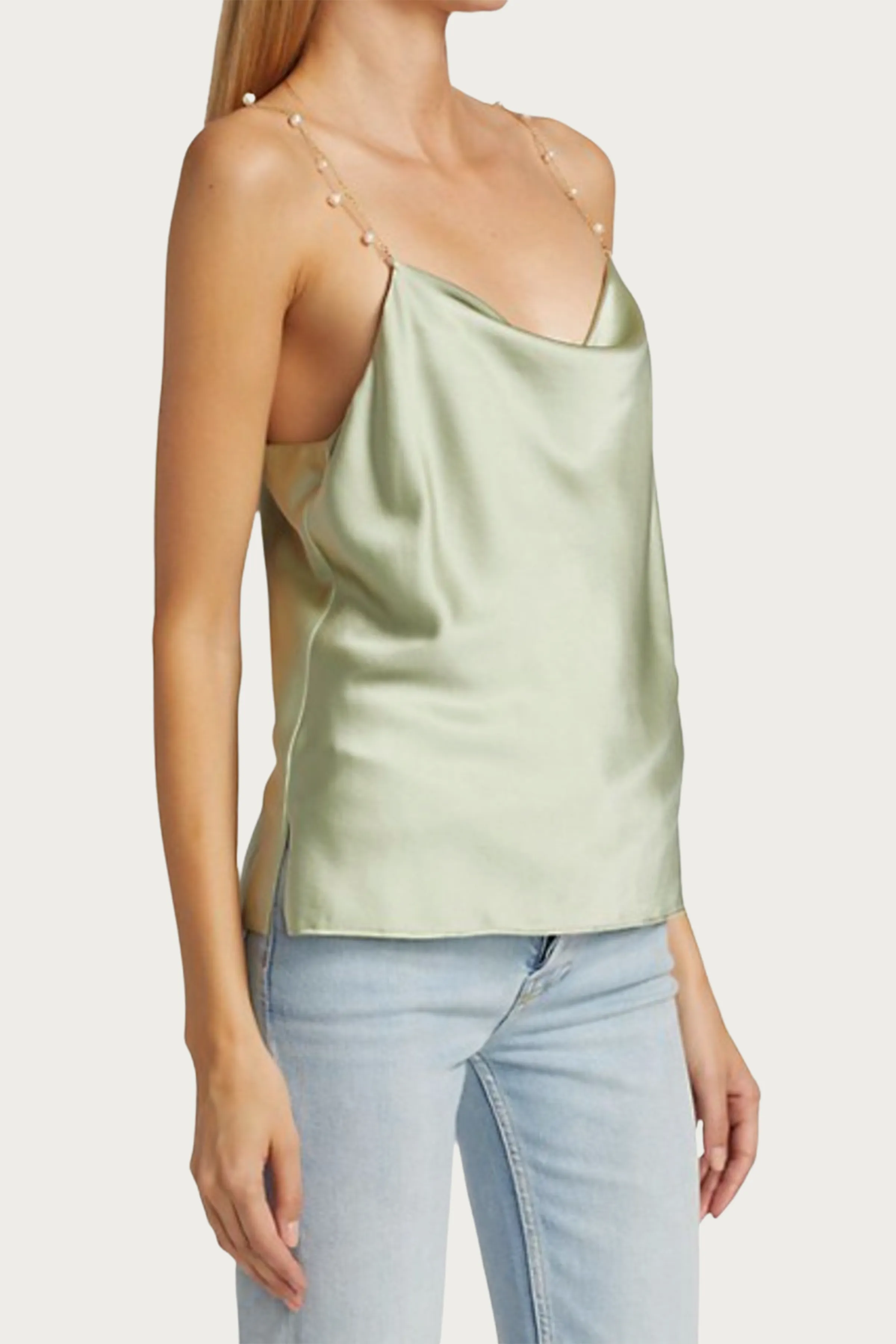BUSY COWLNECK SILK-BLEND CAMISOLE