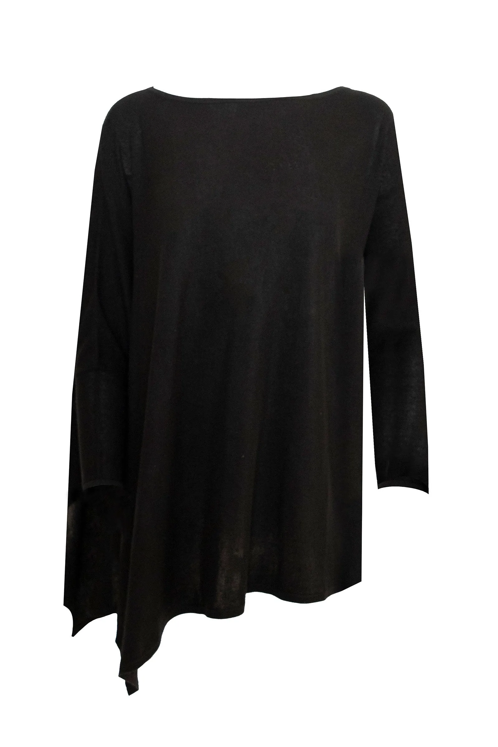 Cashmere Silk Blend Black Poncho