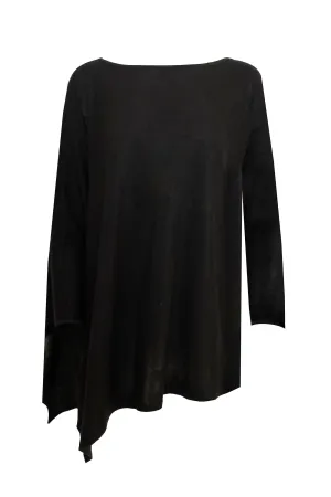 Cashmere Silk Blend Black Poncho