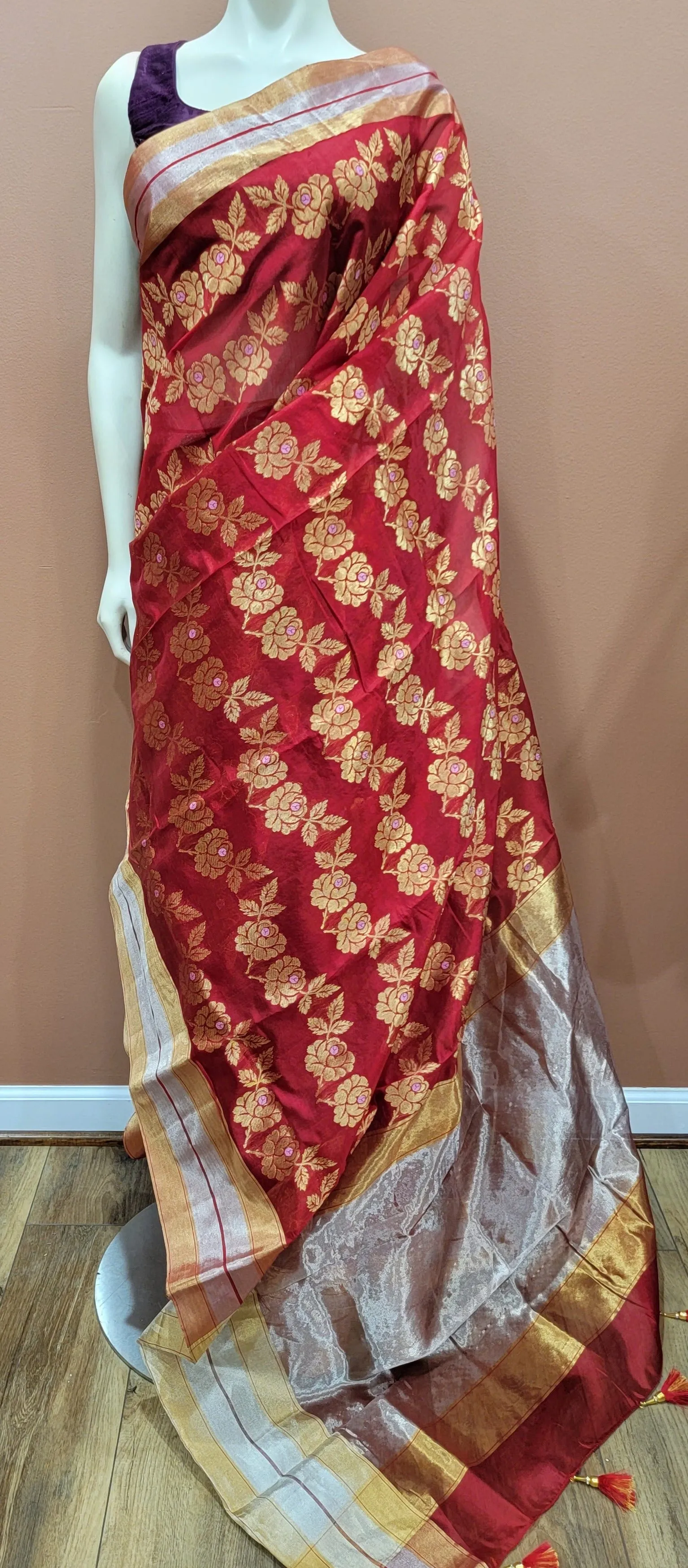 Chanderi Pattu Saree Collection w/ Custom Blouse