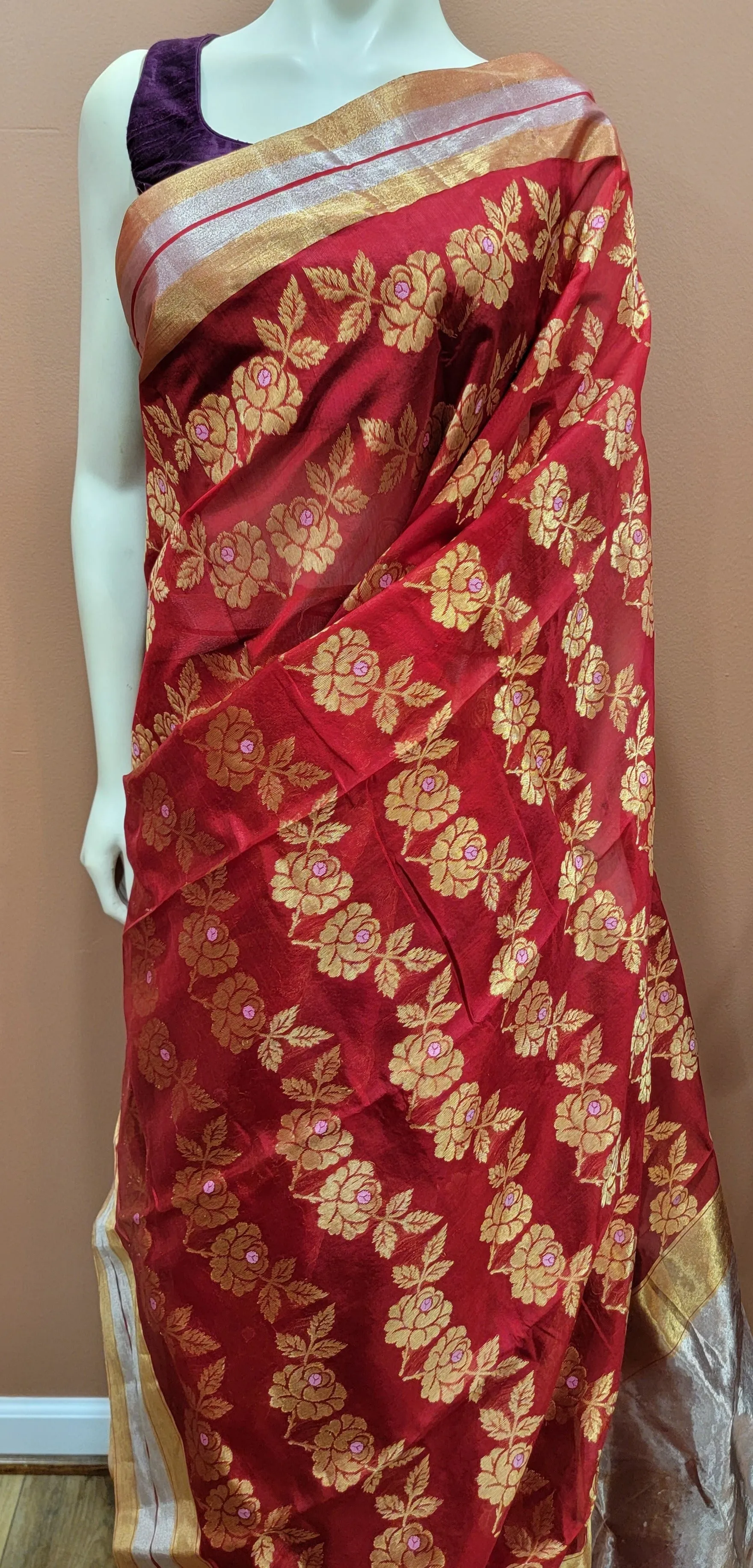 Chanderi Pattu Saree Collection w/ Custom Blouse
