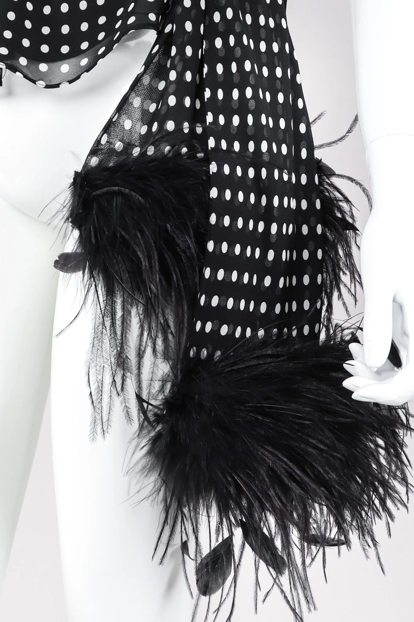 Chiffon Dot Feather Tie Top