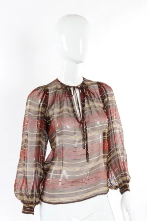 Chiffon Stripe Peasant Top