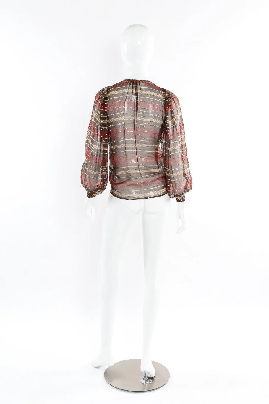 Chiffon Stripe Peasant Top