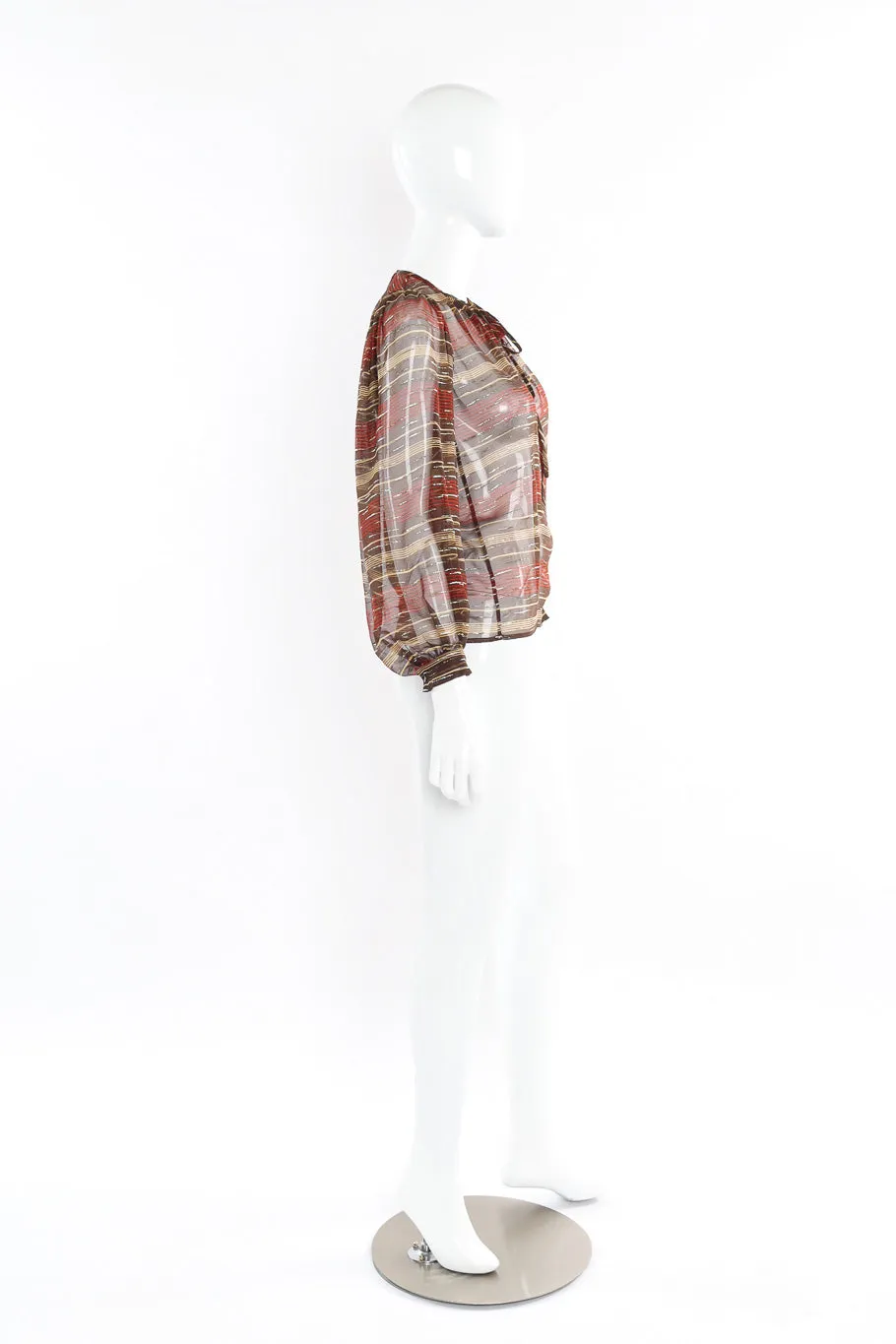 Chiffon Stripe Peasant Top