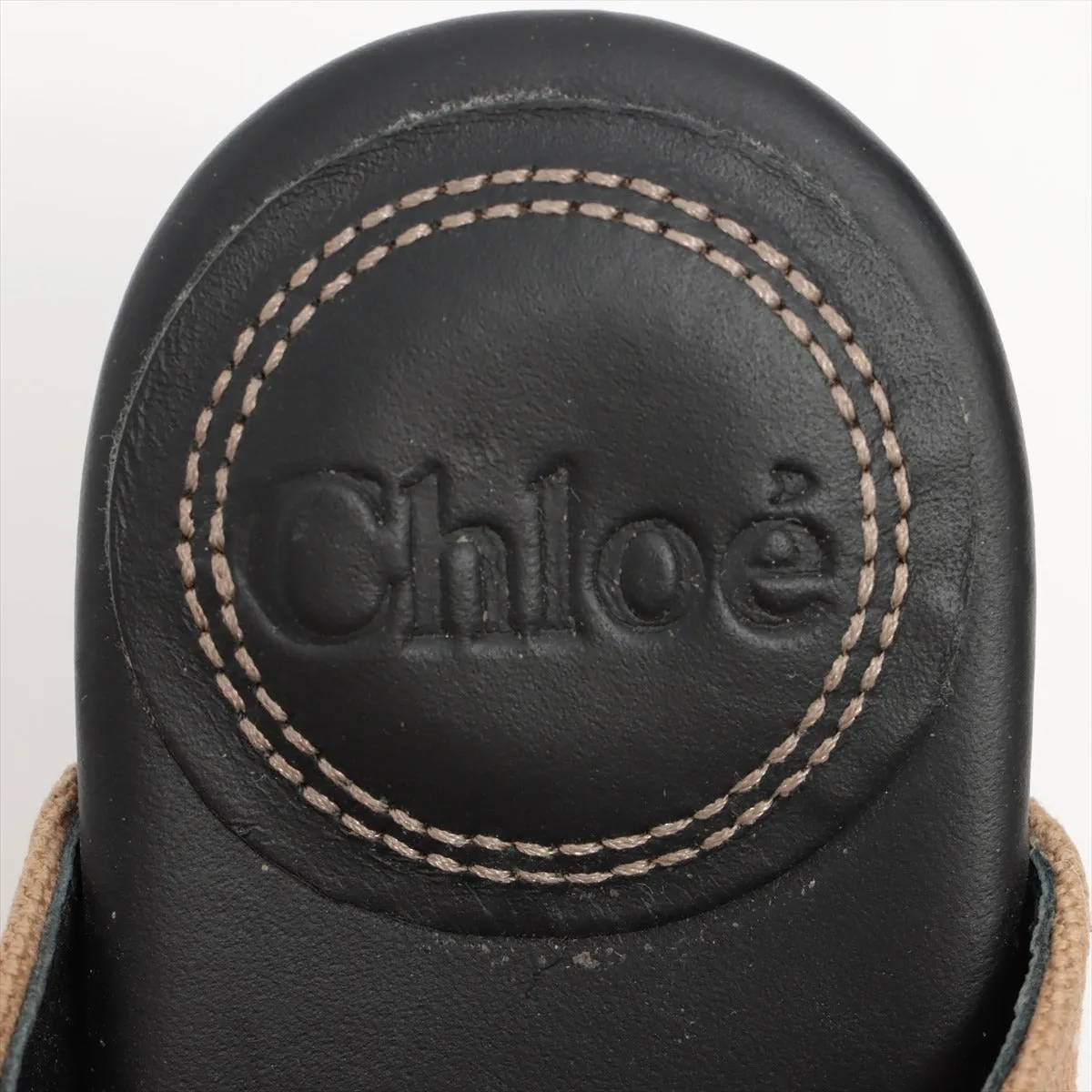Chloe Verena Canvas  Leather Wedge Sandal